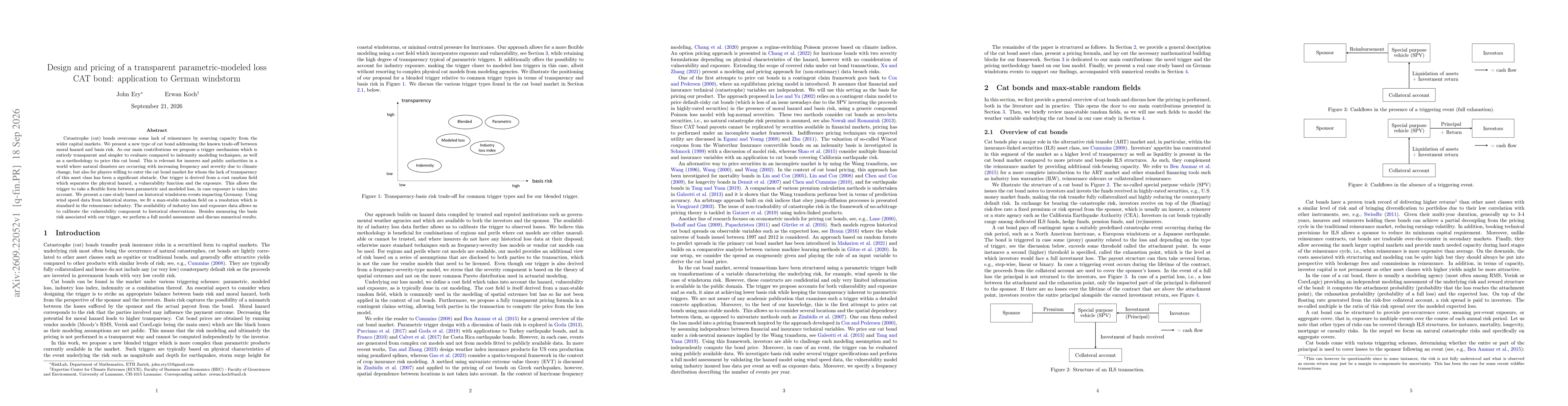 Thumbnail for Design and pricing of a transparent parametric-modeled loss CAT bond: application to German windstorm