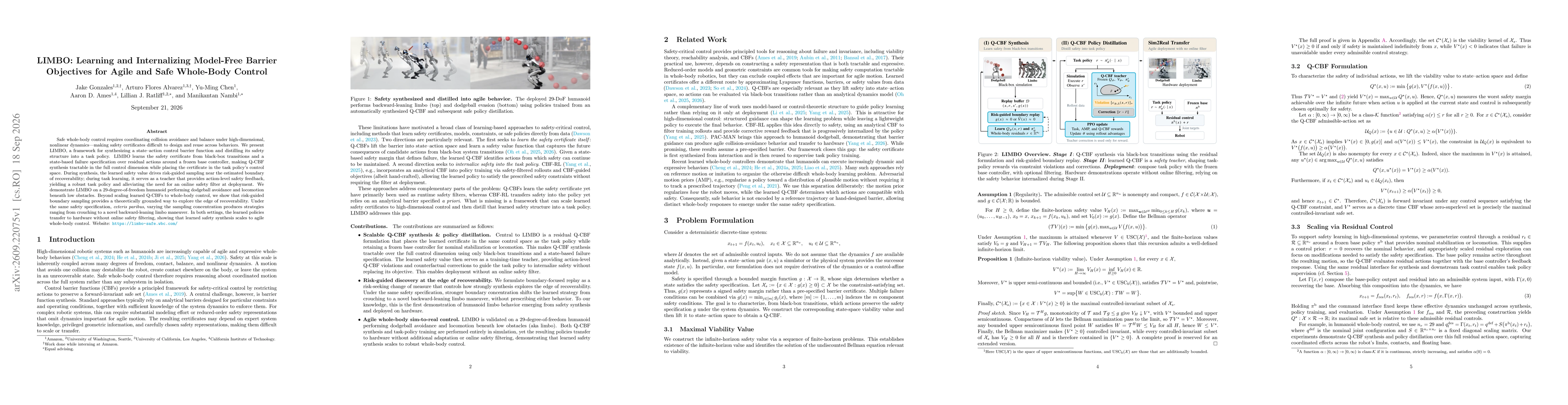 Thumbnail for LIMBO: Learning and Internalizing Model-Free Barrier Objectives for Agile and Safe Whole-Body Control