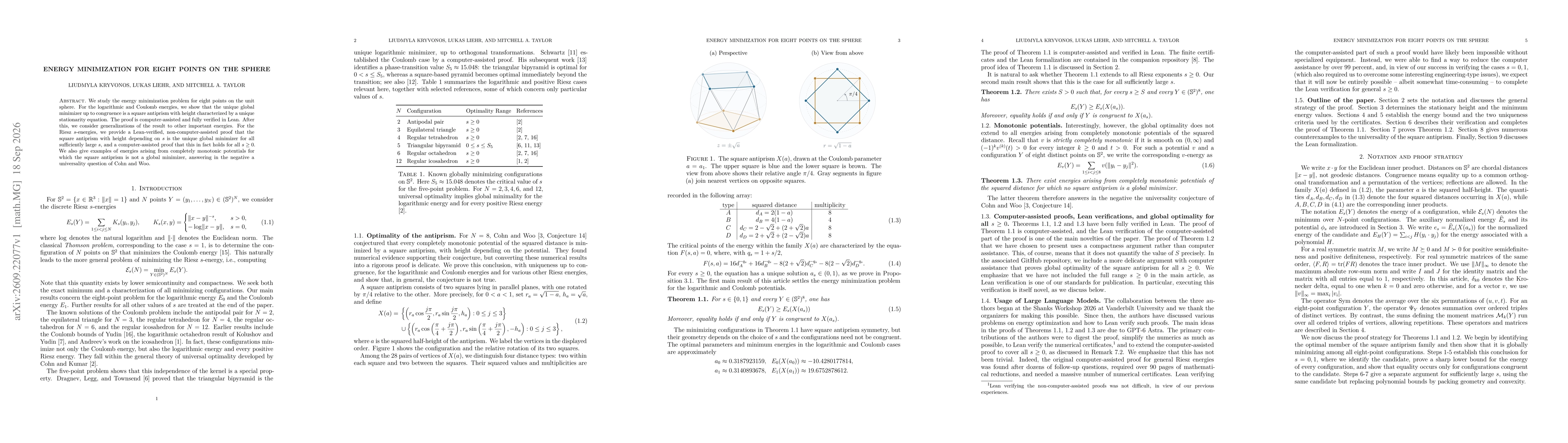 Thumbnail for Energy minimization for eight points on the sphere