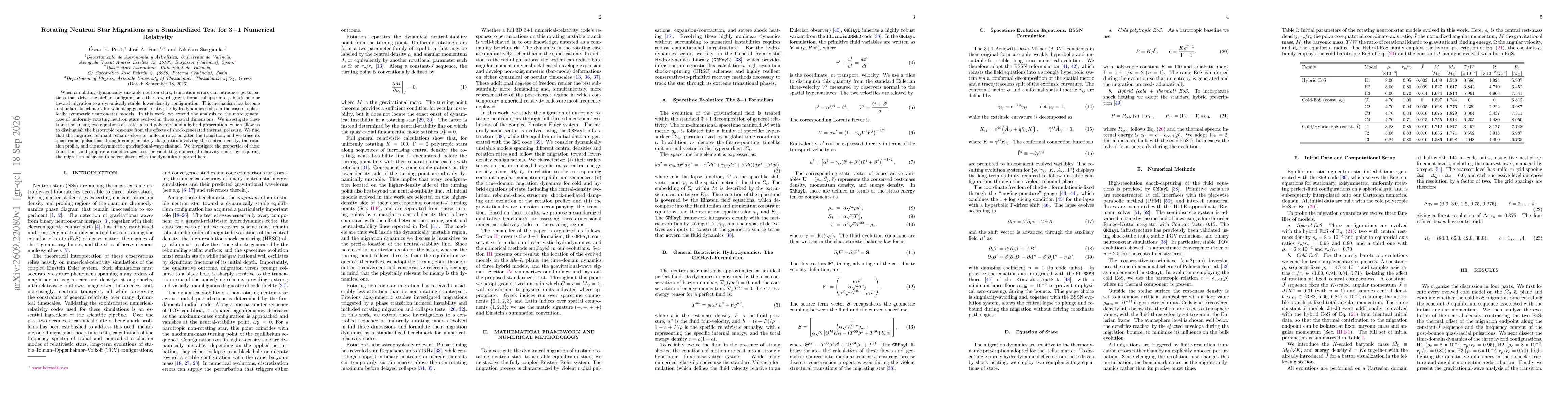 Thumbnail for Rotating Neutron Star Migrations as a Standardized Test for 3+1 Numerical Relativity