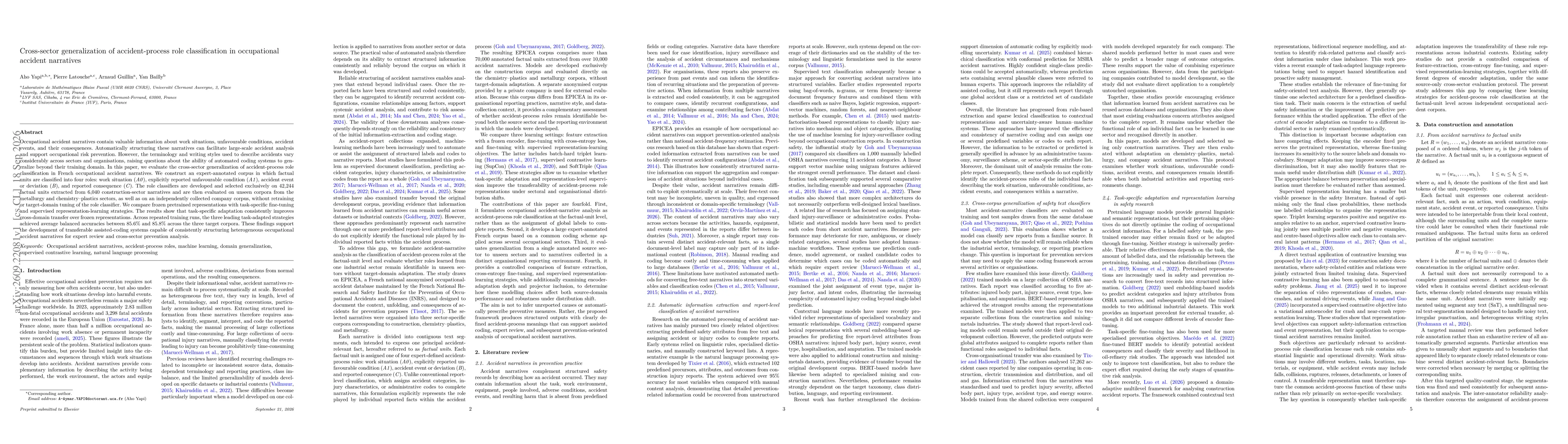 Thumbnail for Cross-sector generalization of accident-process role classification in occupational accident narratives
