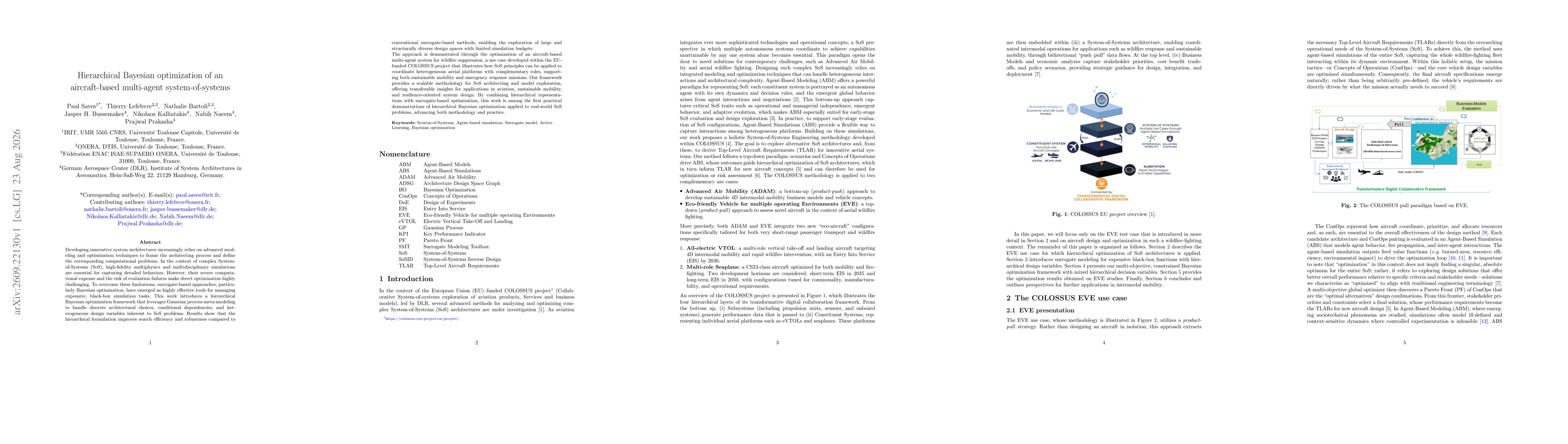 Thumbnail for Hierarchical Bayesian optimization of an aircraft-based multi-agent system-of-systems