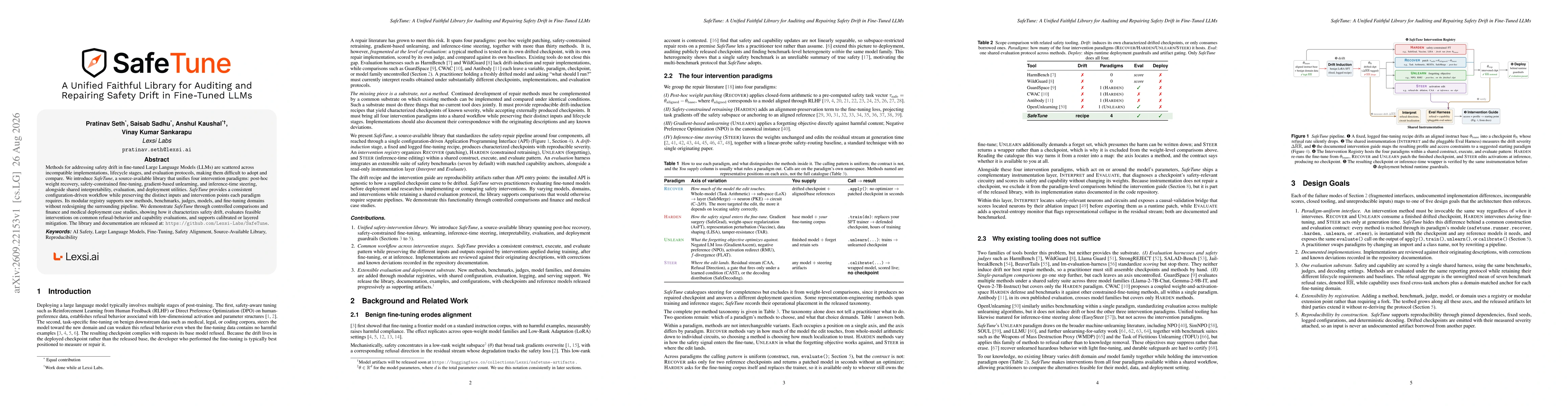 Thumbnail for SafeTune: A Unified Faithful Library for Auditing and Repairing Safety Drift in Fine-Tuned LLMs