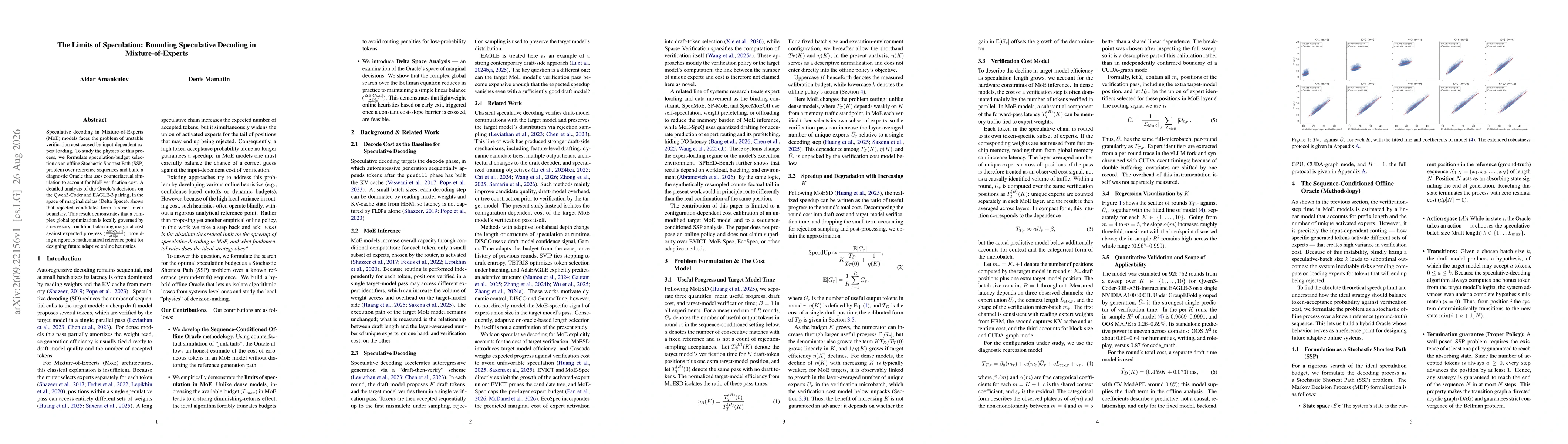 Thumbnail for The Limits of Speculation: Bounding Speculative Decoding in Mixture-of-Experts