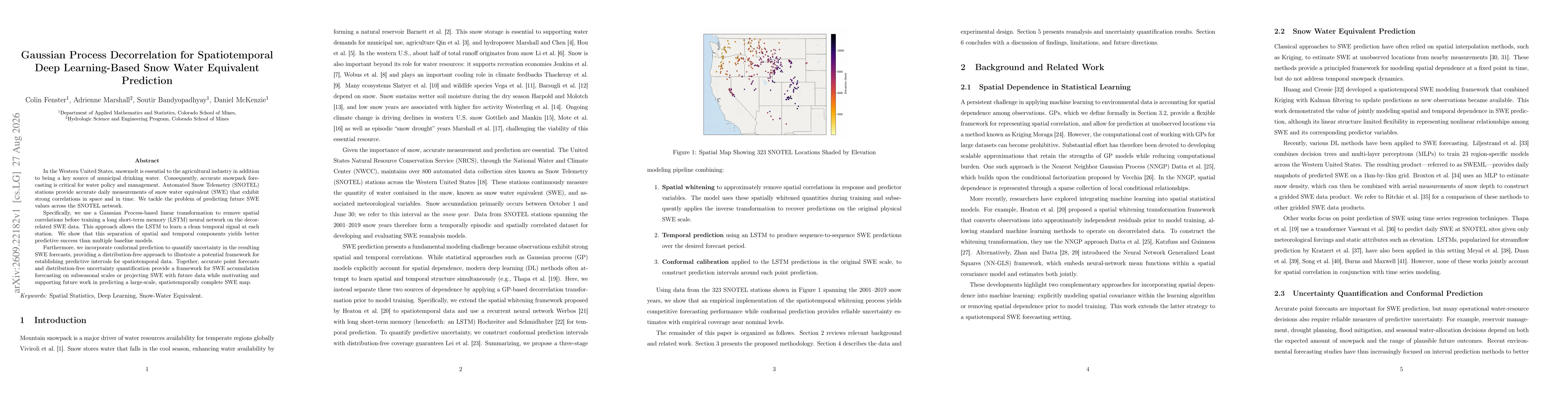 Thumbnail for Gaussian Process Decorrelation for Spatiotemporal Deep Learning-Based Snow Water Equivalent Prediction