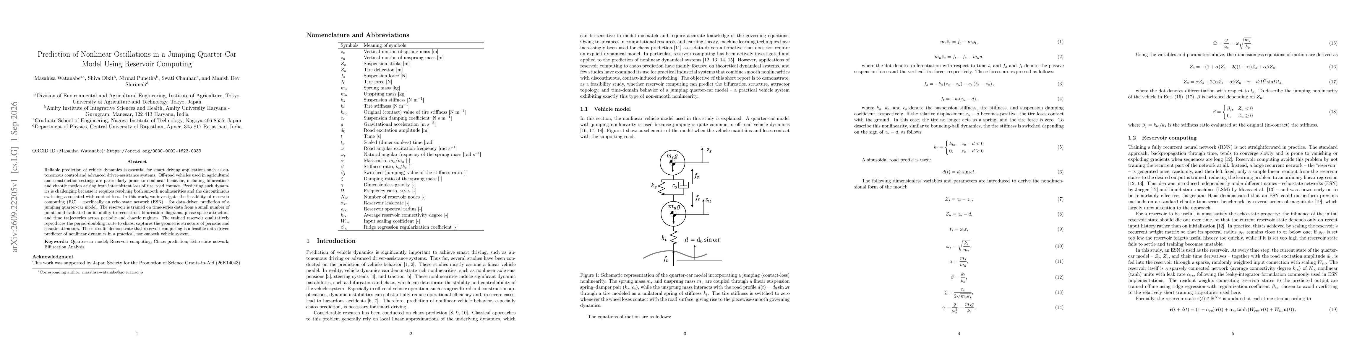 Thumbnail for Prediction of Nonlinear Oscillations in a Jumping Quarter-Car Model Using Reservoir Computing