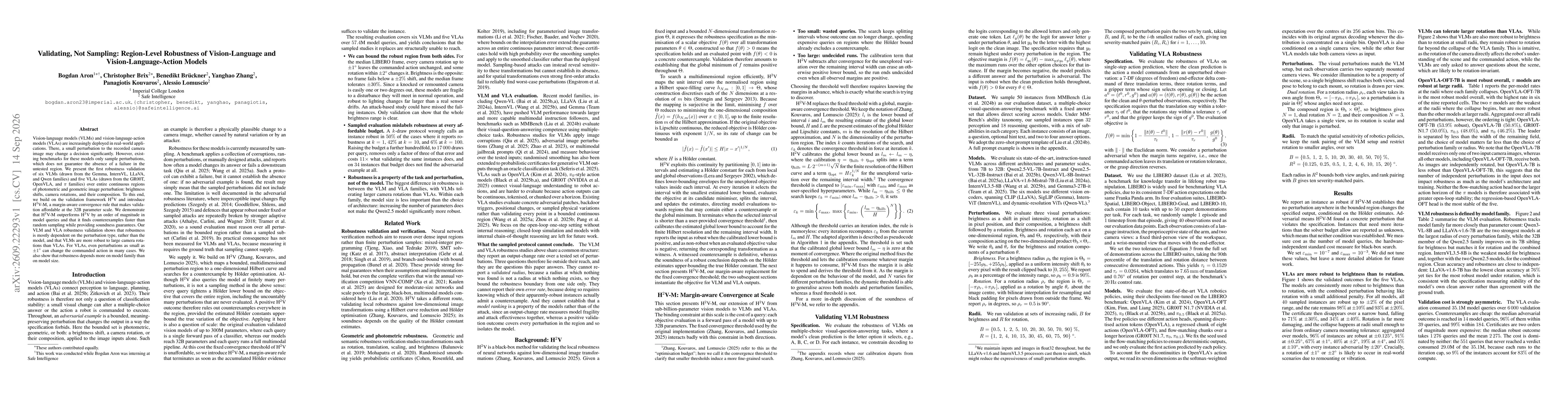 Thumbnail for Validating, Not Sampling: Region-Level Robustness of Vision-Language and Vision-Language-Action Models