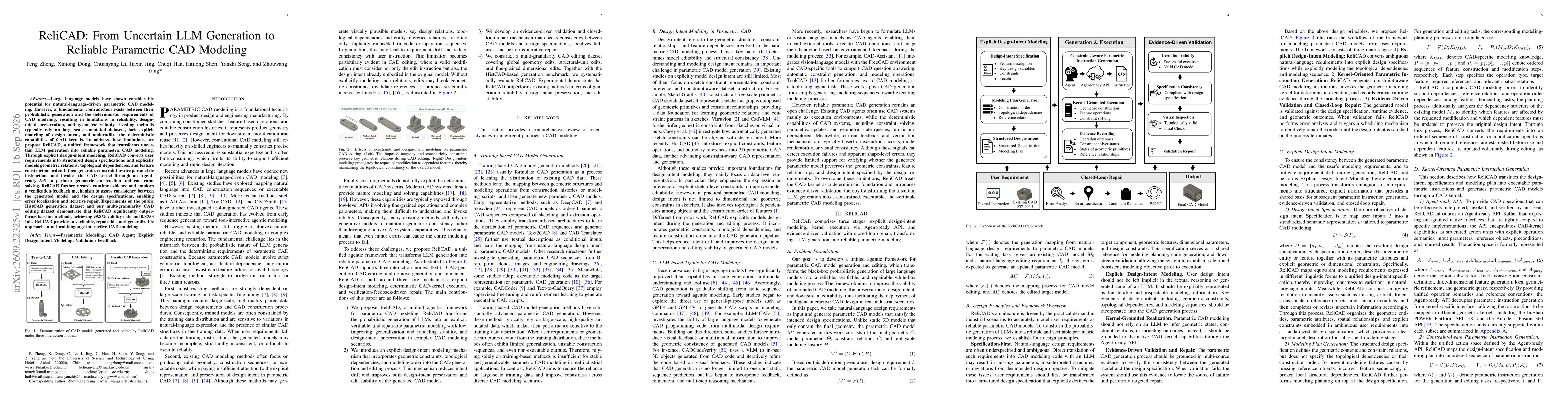 Thumbnail for ReliCAD: From Uncertain LLM Generation to Reliable Parametric CAD Modeling