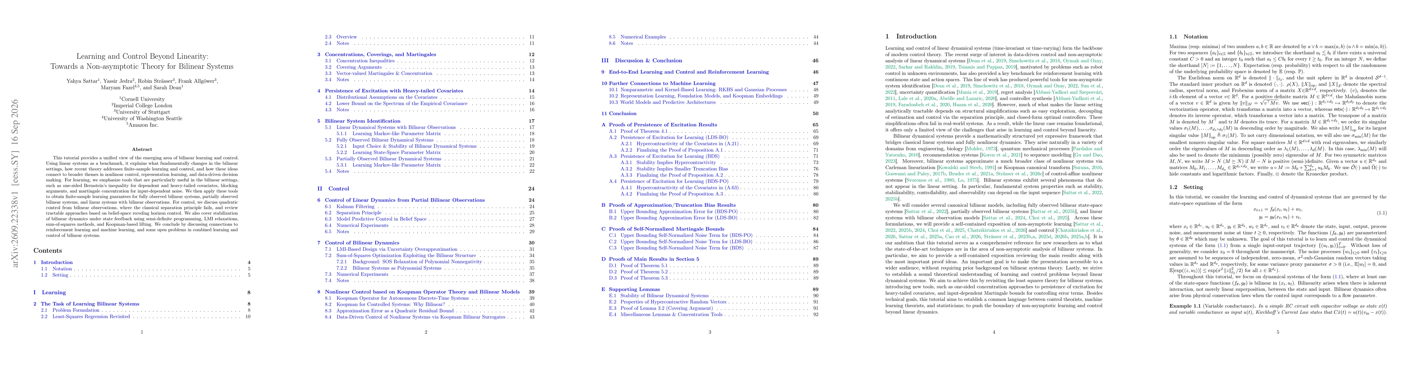 Thumbnail for Learning and Control Beyond Linearity: Towards a Non-asymptotic Theory for Bilinear Systems