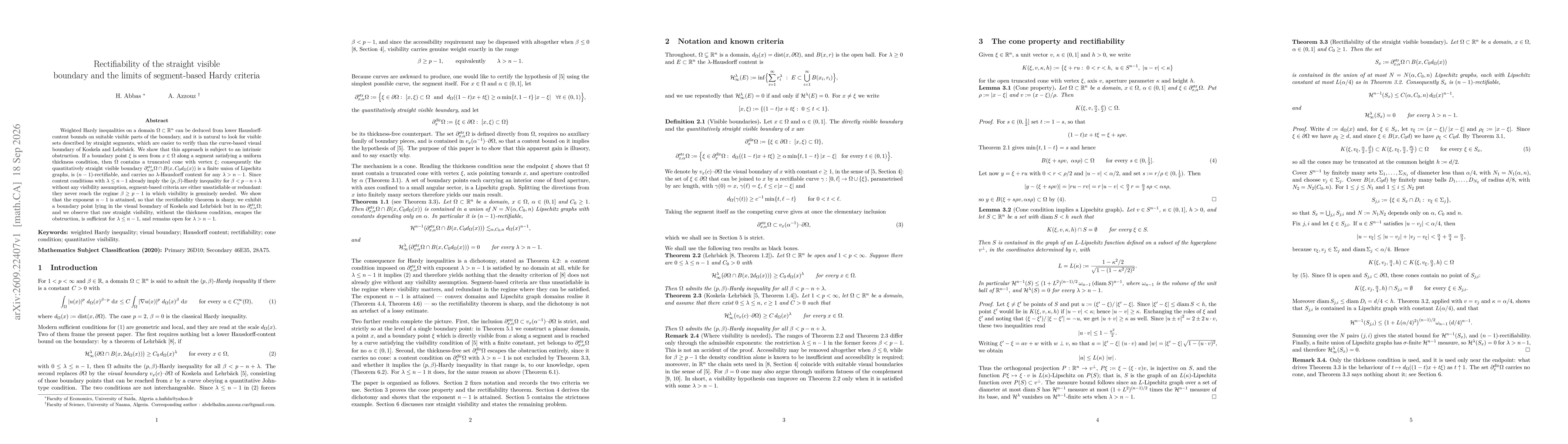 Thumbnail for Rectifiability of the straight visible boundary and the limits of segment-based Hardy criteria