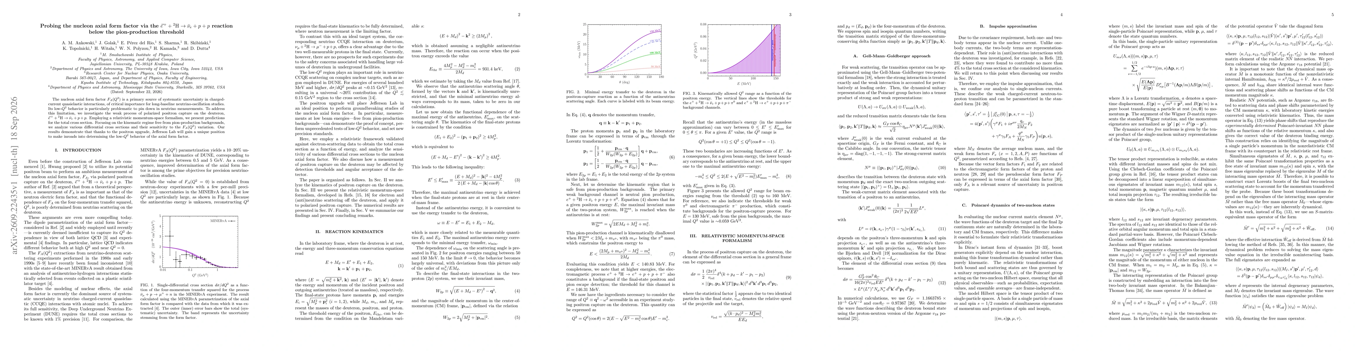 Thumbnail for Probing the nucleon axial form factor via the $\vec{e}^{\,+} + {}^2\text{H} \rightarrow \barν_e + p + p$ reaction below the pion-production threshold