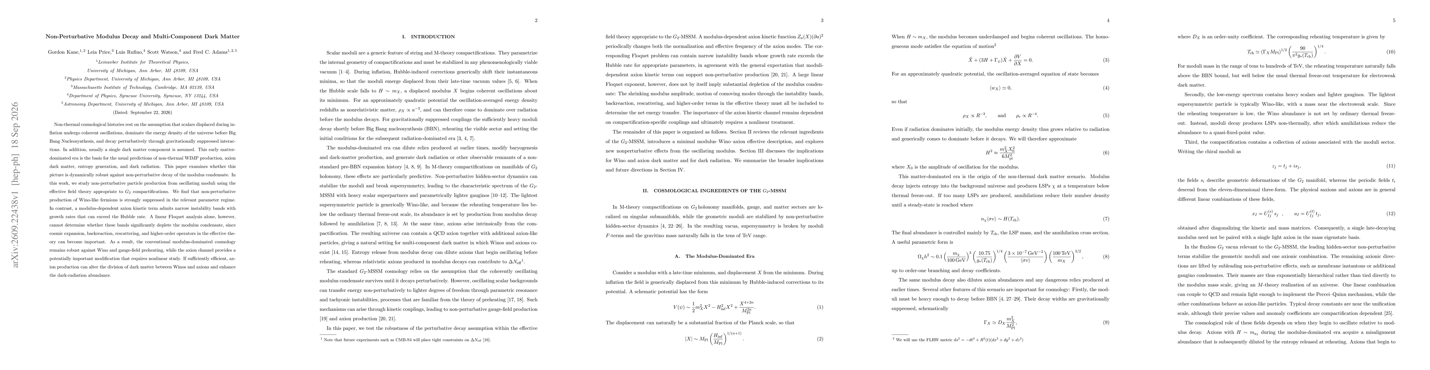 Thumbnail for Non-Perturbative Modulus Decay and Multi-Component Dark Matter