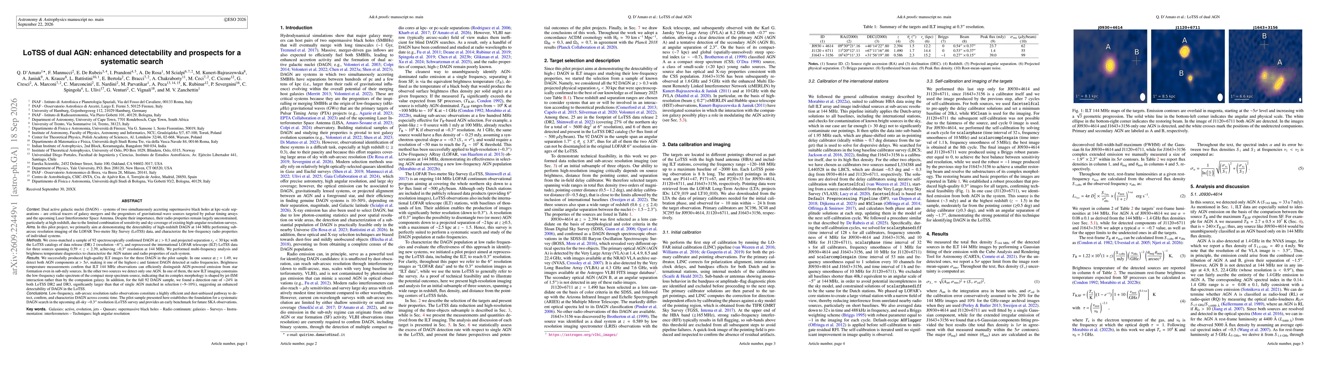 Thumbnail for LoTSS of dual AGN: enhanced detectability and prospects for a systematic search