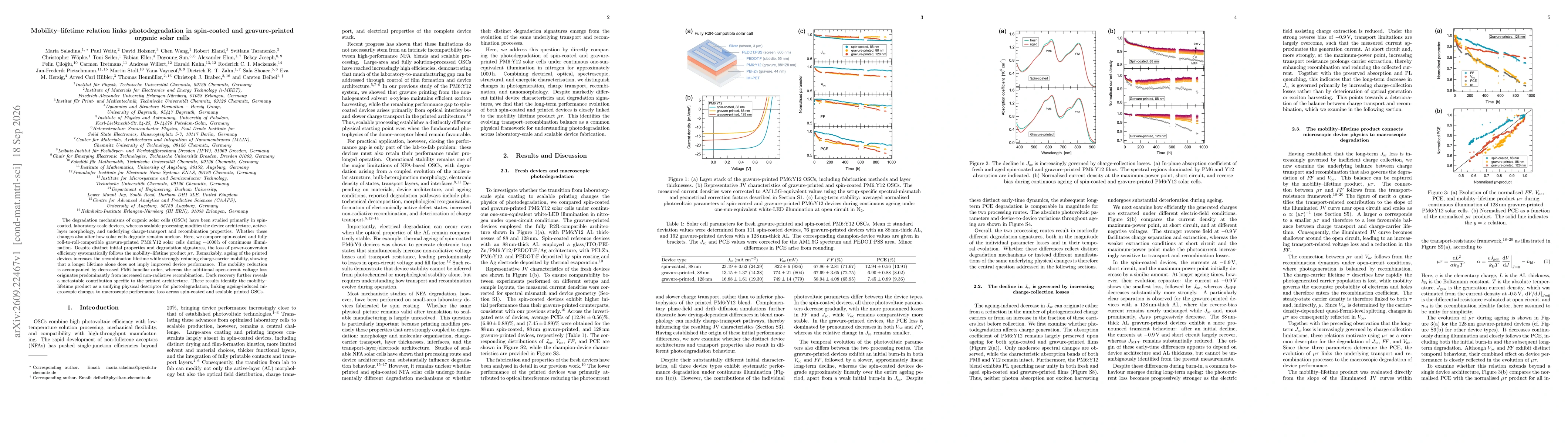 Thumbnail for Mobility-lifetime relation links photodegradation in spin-coated and gravure-printed organic solar cells