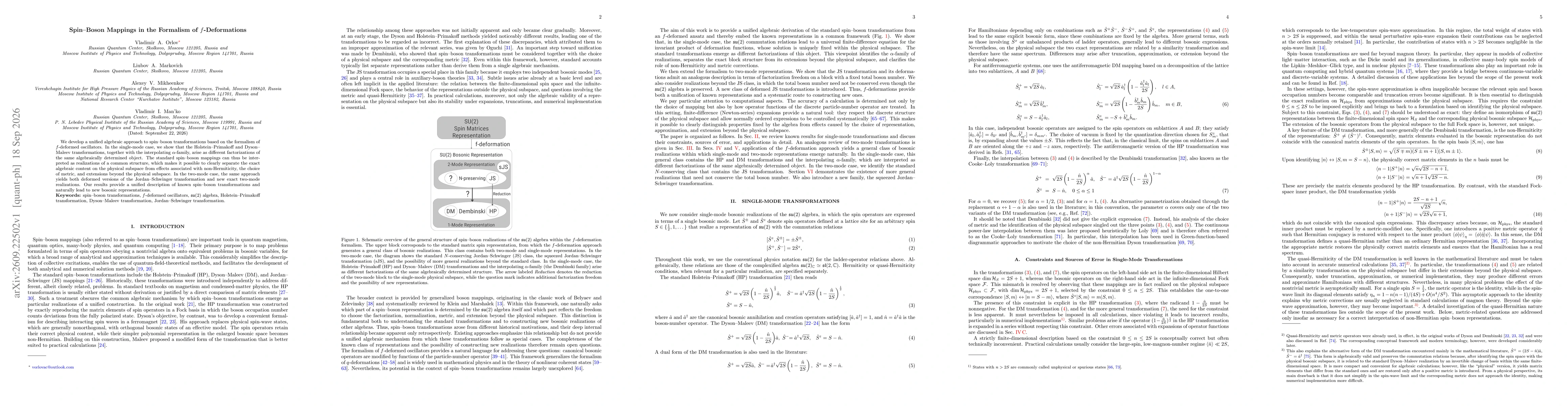 Thumbnail for Spin-Boson Mappings in the Formalism of $f$-Deformations