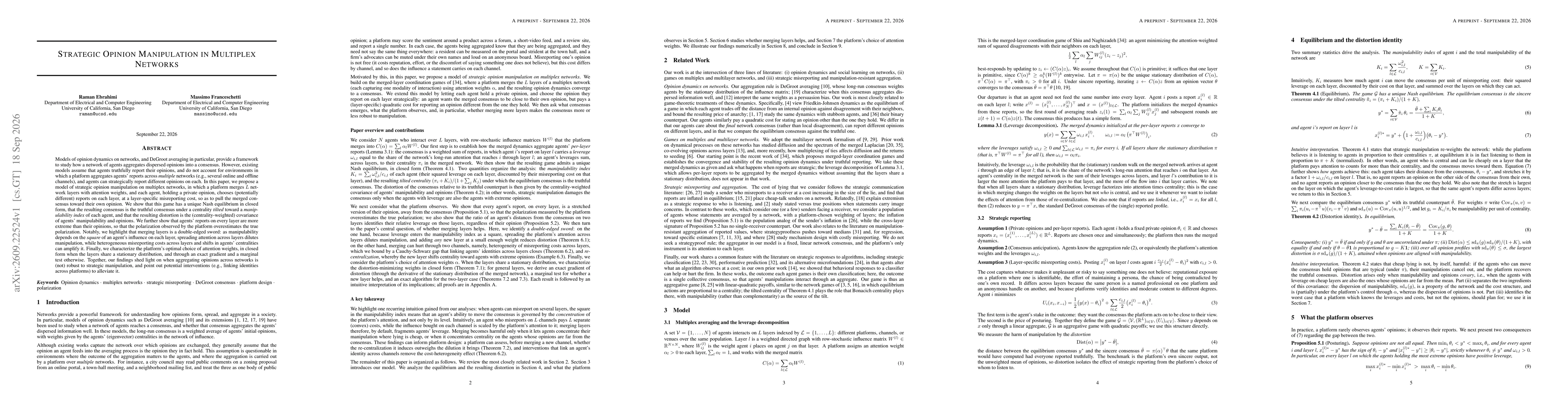 Thumbnail for Strategic Opinion Manipulation in Multiplex Networks