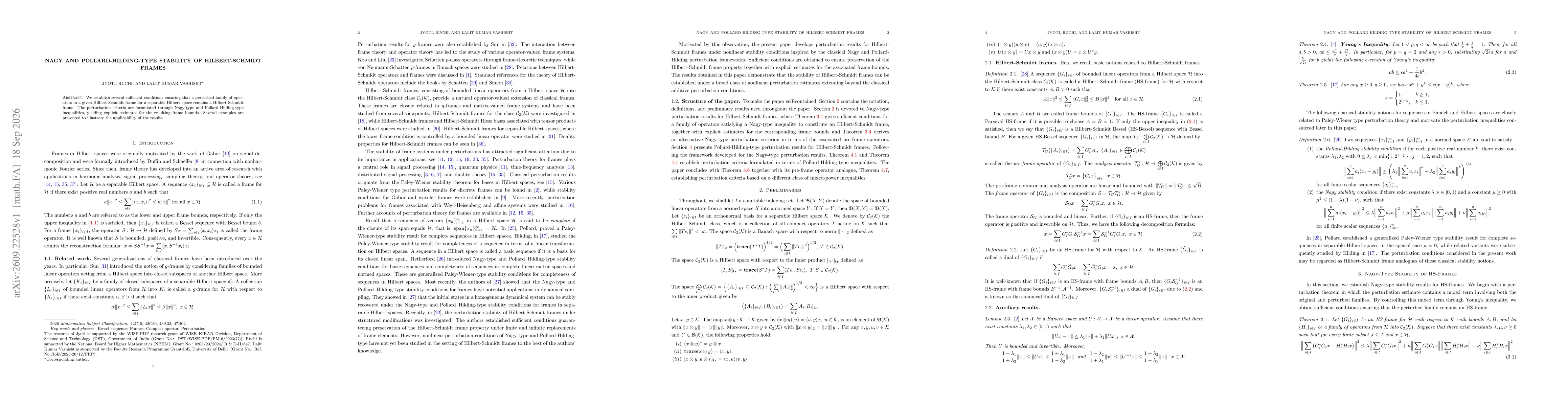 Thumbnail for Nagy and Pollard-Hilding-Type Stability of Hilbert-Schmidt Frames