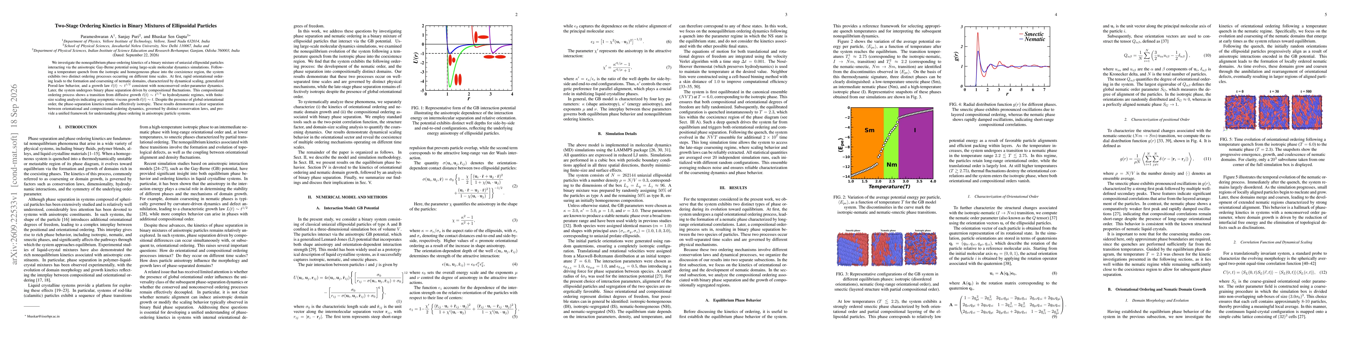 Thumbnail for Two-Stage Ordering Kinetics in Binary Mixtures of Ellipsoidal Particles