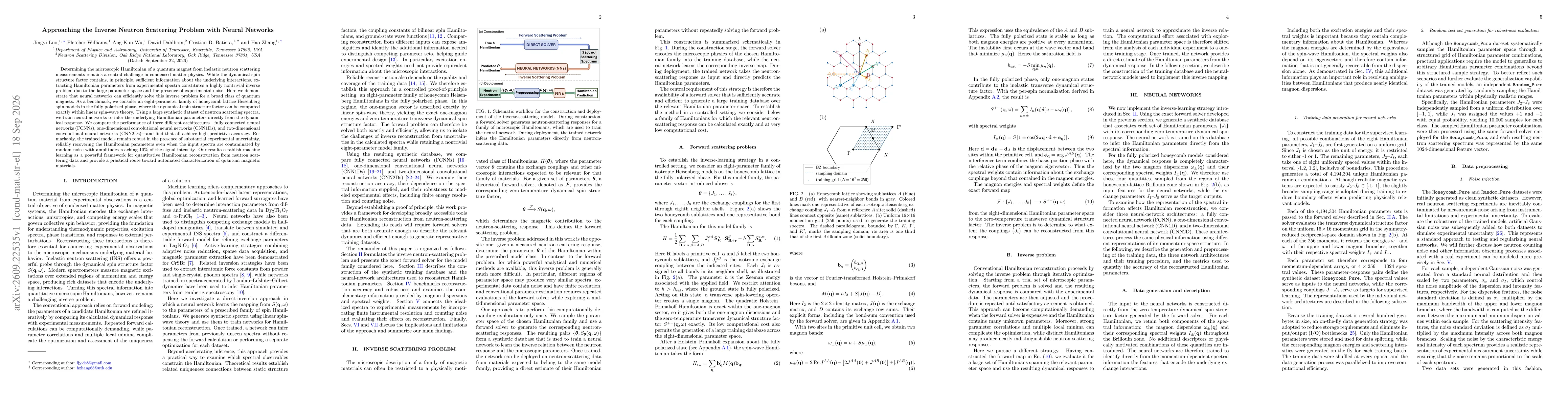 Thumbnail for Approaching the Inverse Neutron Scattering Problem with Neural Networks