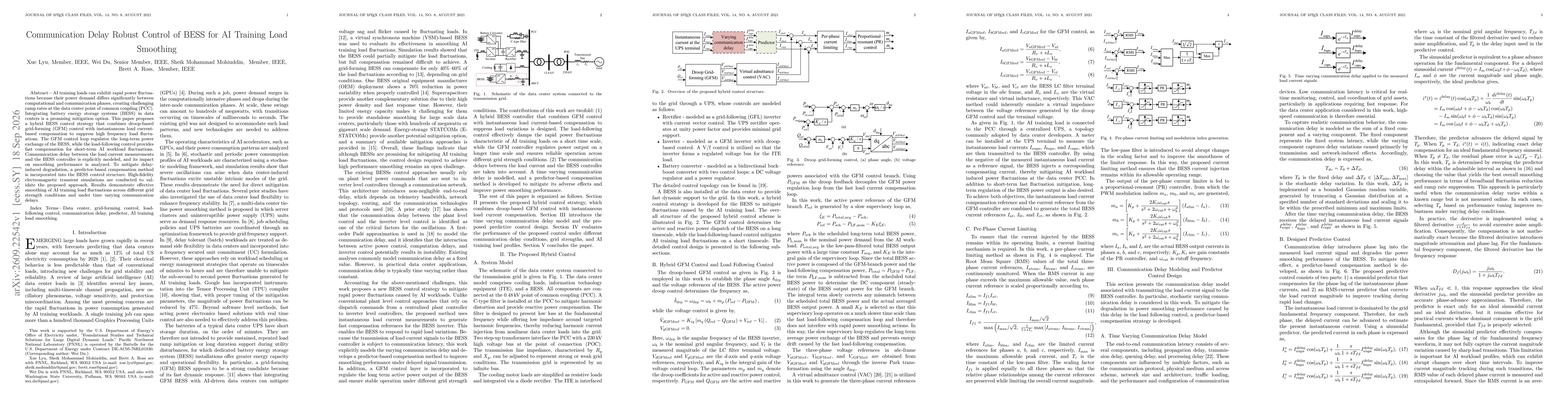 Thumbnail for Communication Delay Robust Control of BESS for AI Training Load Smoothing