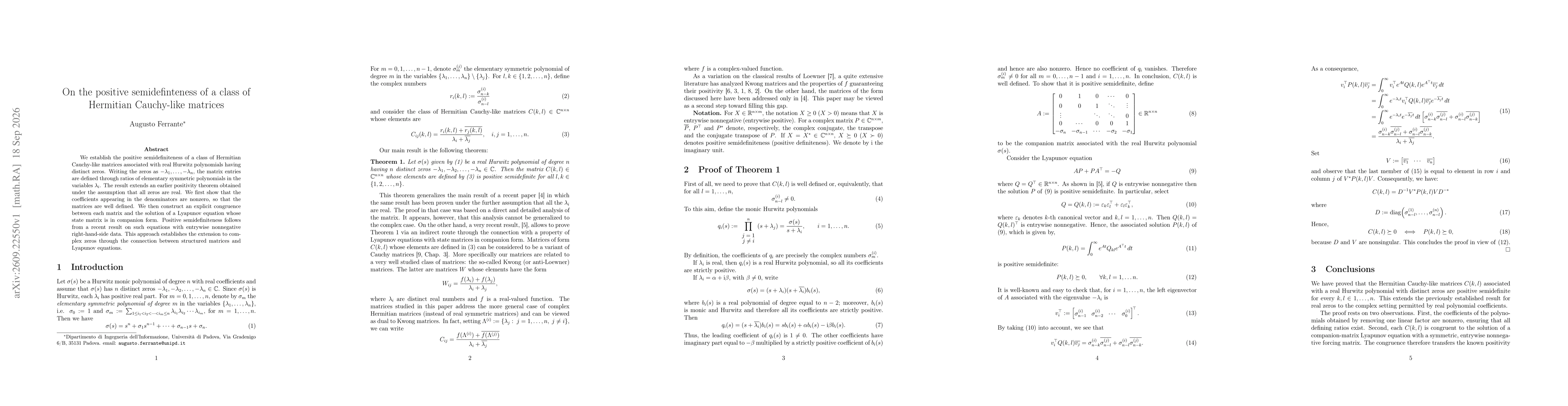 Thumbnail for On the positive semidefinteness of a class of Hermitian Cauchy-like matrices