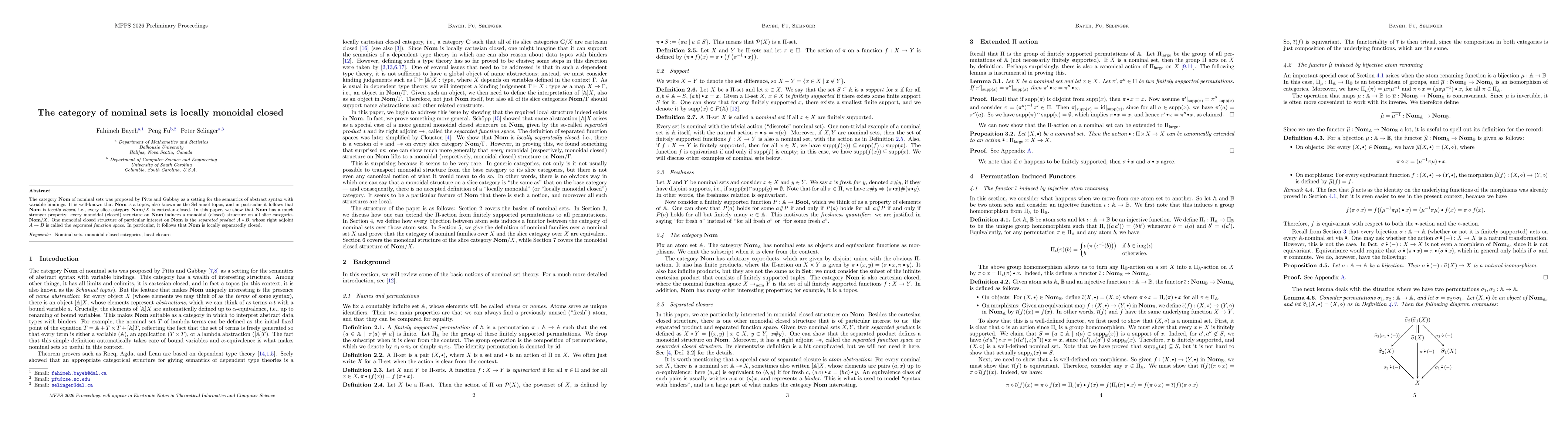 Thumbnail for The category of nominal sets is locally monoidal closed