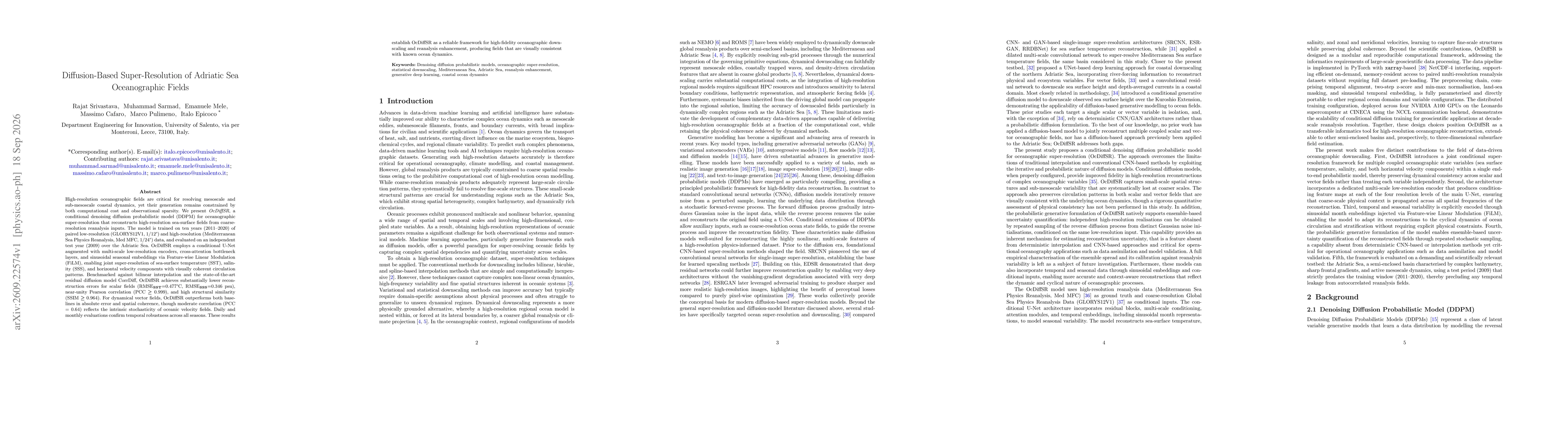 Thumbnail for Diffusion-Based Super-Resolution of Adriatic Sea Oceanographic Fields