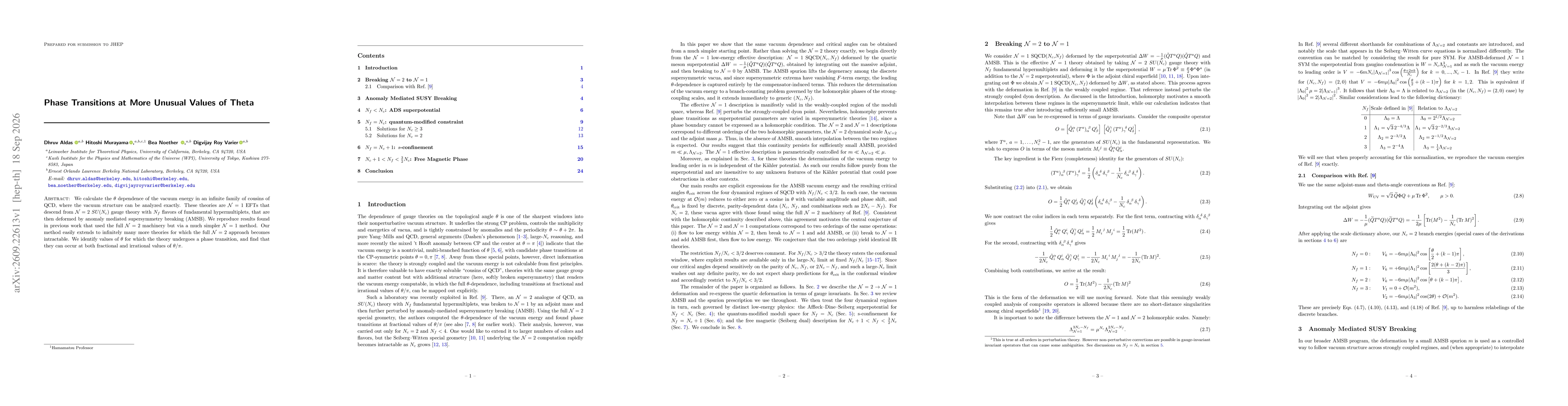 Thumbnail for Phase Transitions at More Unusual Values of Theta