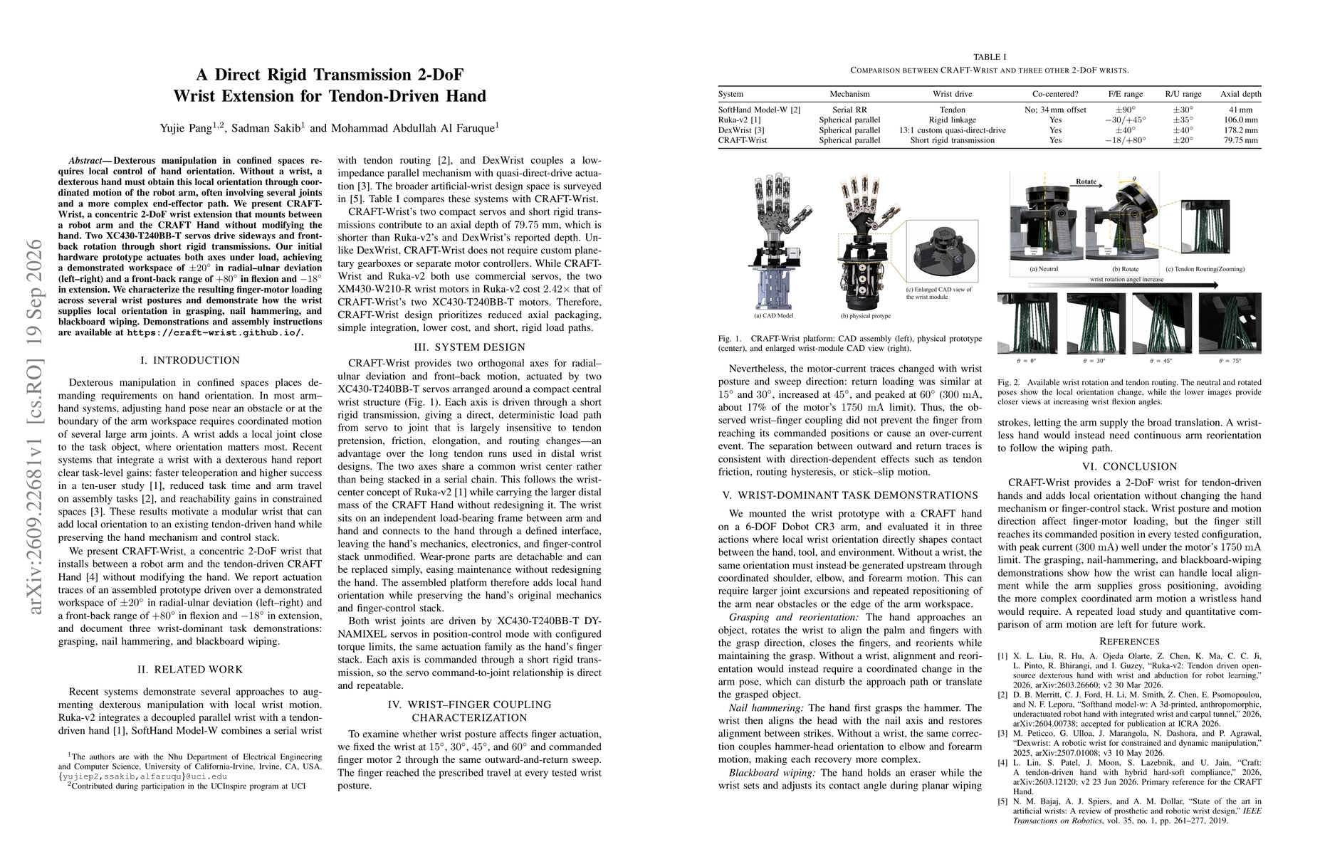 Thumbnail for A Direct Rigid Transmission 2-DoF Wrist Extension for Tendon-Driven Hand