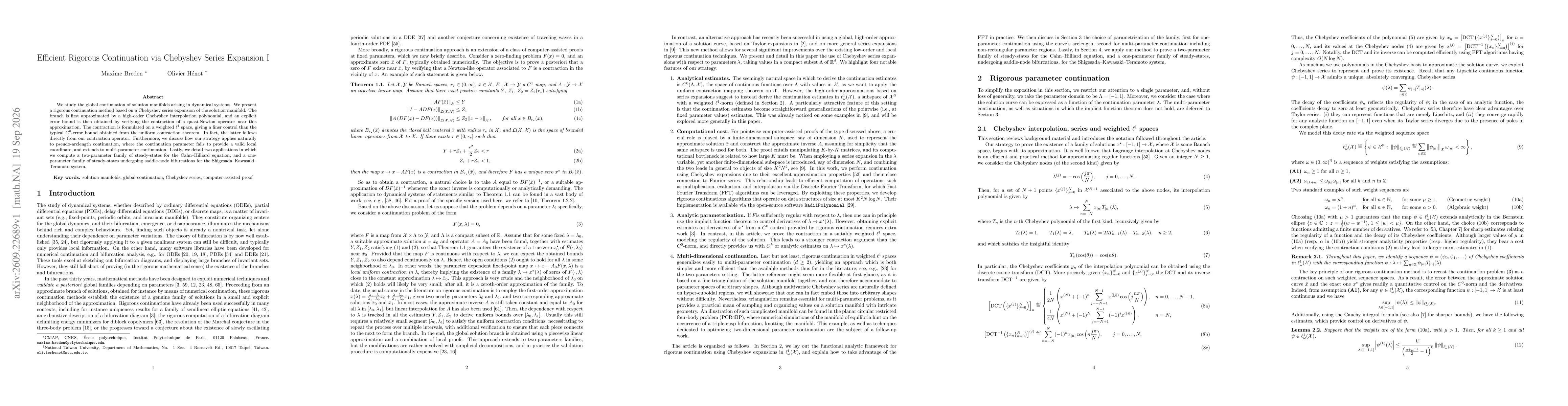 Thumbnail for Efficient Rigorous Continuation via Chebyshev Series Expansion I