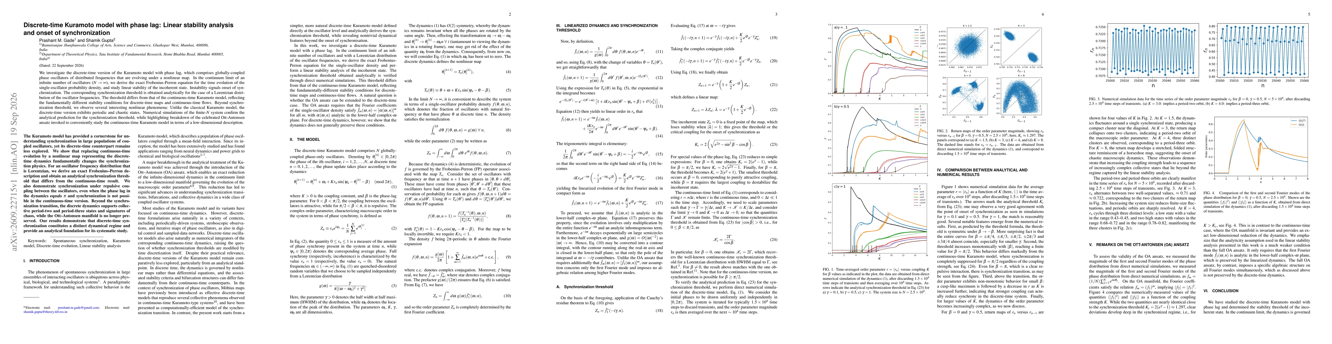 Thumbnail for Discrete-time Kuramoto model with phase lag: Linear stability analysis and onset of synchronization