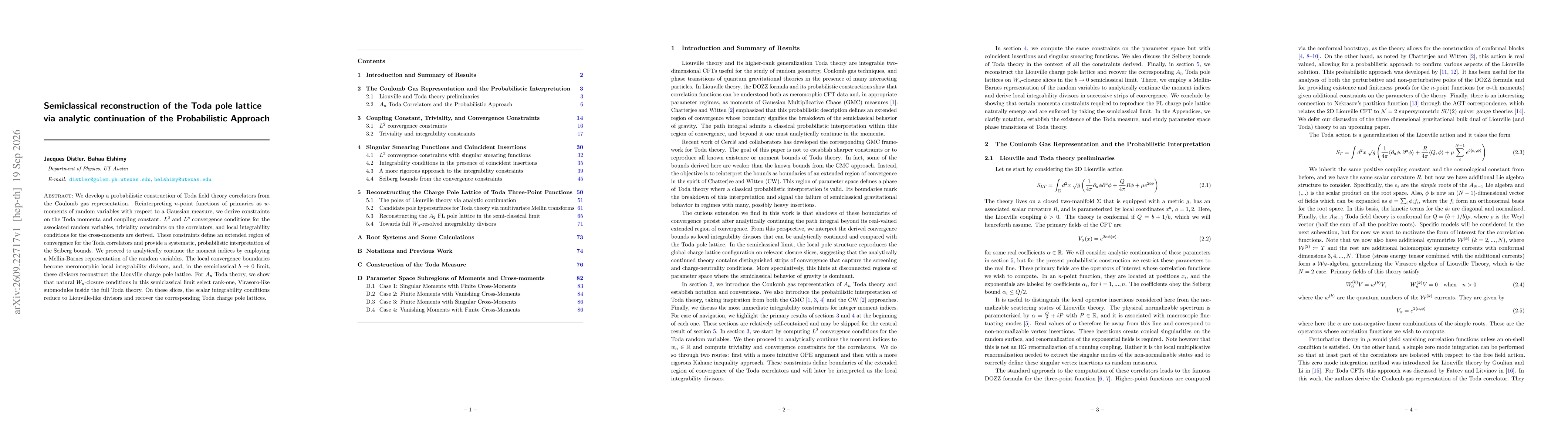 Thumbnail for Semiclassical reconstruction of the Toda pole lattice via analytic continuation of the Probabilistic Approach