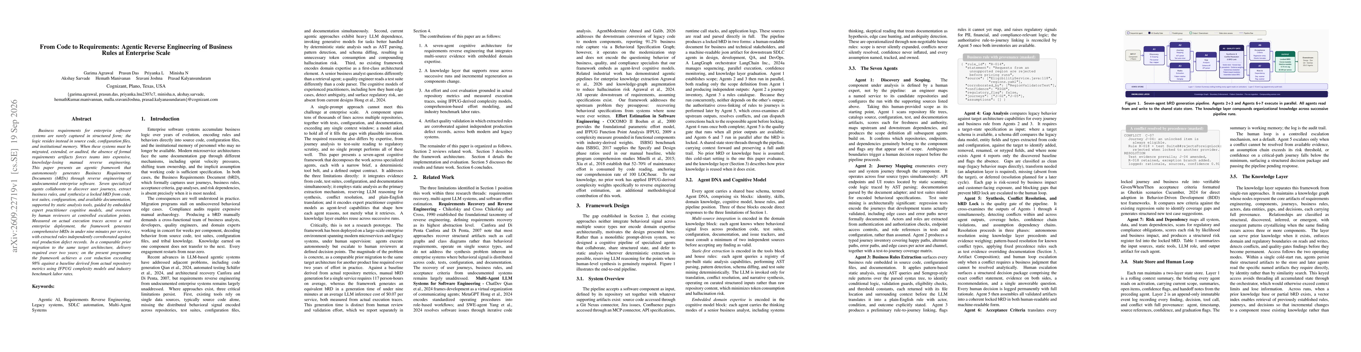 Thumbnail for From Code to Requirements: Agentic Reverse Engineering of Business Rules at Enterprise Scale