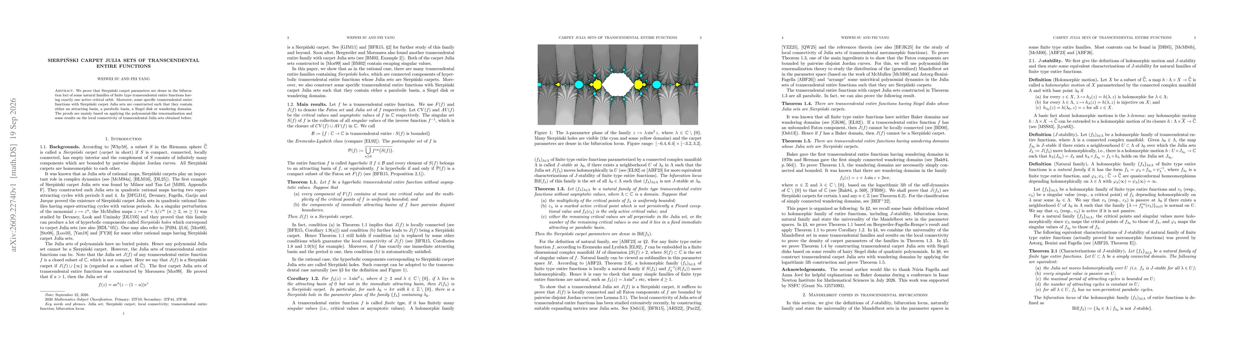 Thumbnail for Sierpiński carpet Julia sets of transcendental entire functions
