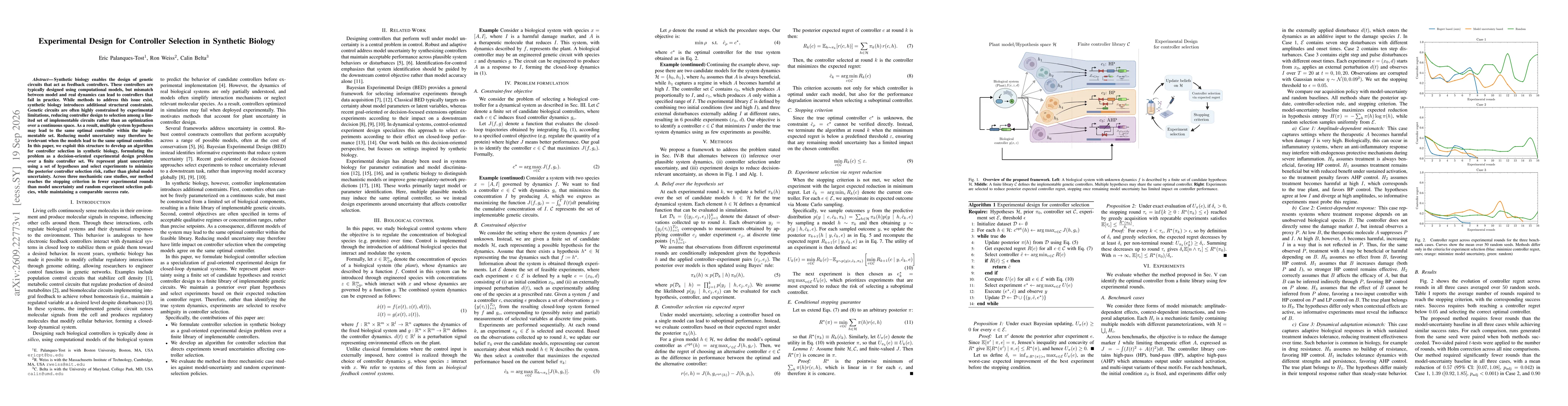Thumbnail for Experimental Design for Controller Selection in Synthetic Biology