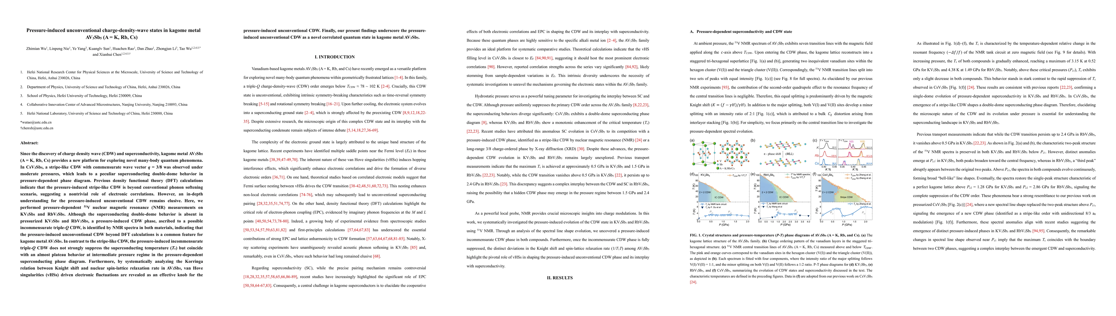 Thumbnail for Pressure-induced unconventional charge-density-wave states in kagome metal AV3Sb5 (A = K, Rb, Cs)