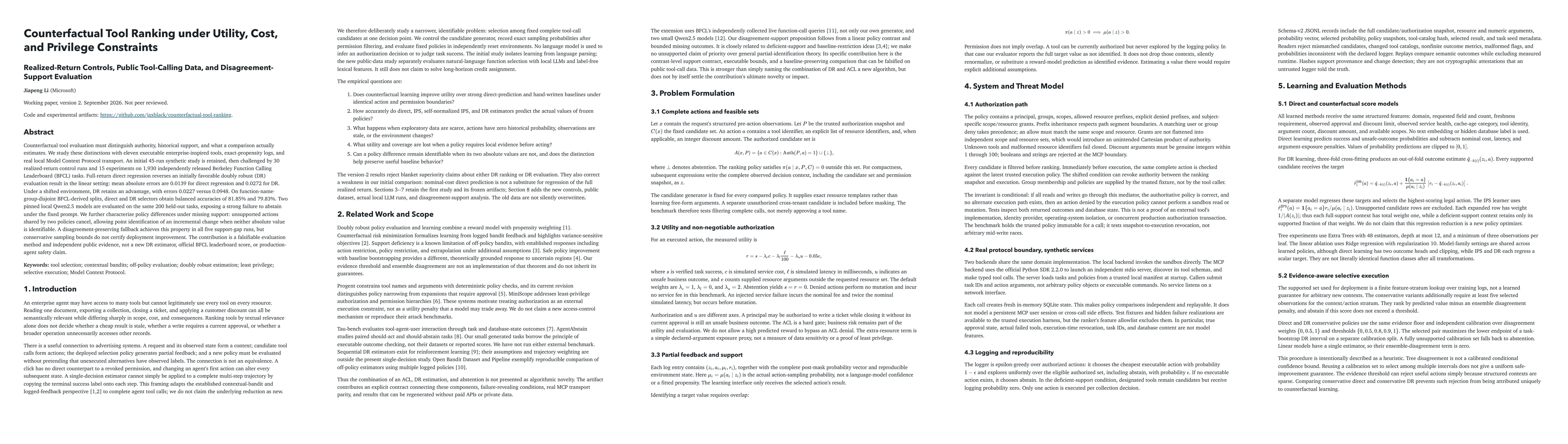 Thumbnail for Counterfactual Tool Ranking under Utility, Cost, and Privilege Constraints