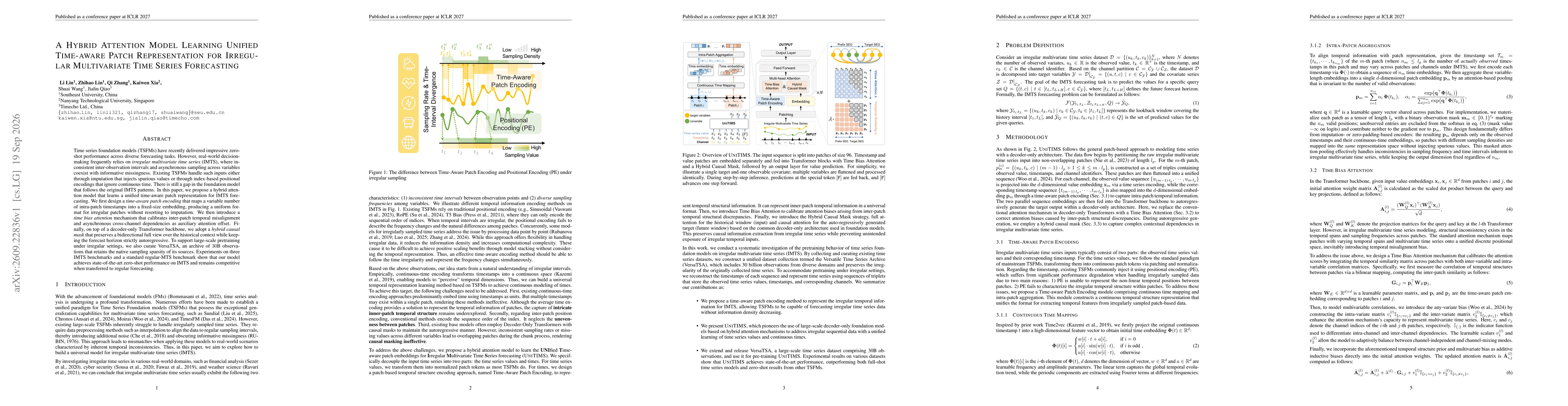 Thumbnail for A Hybrid Attention Model Learning Unified Time-aware Patch Representation for Irregular Multivariate Time Series Forecasting