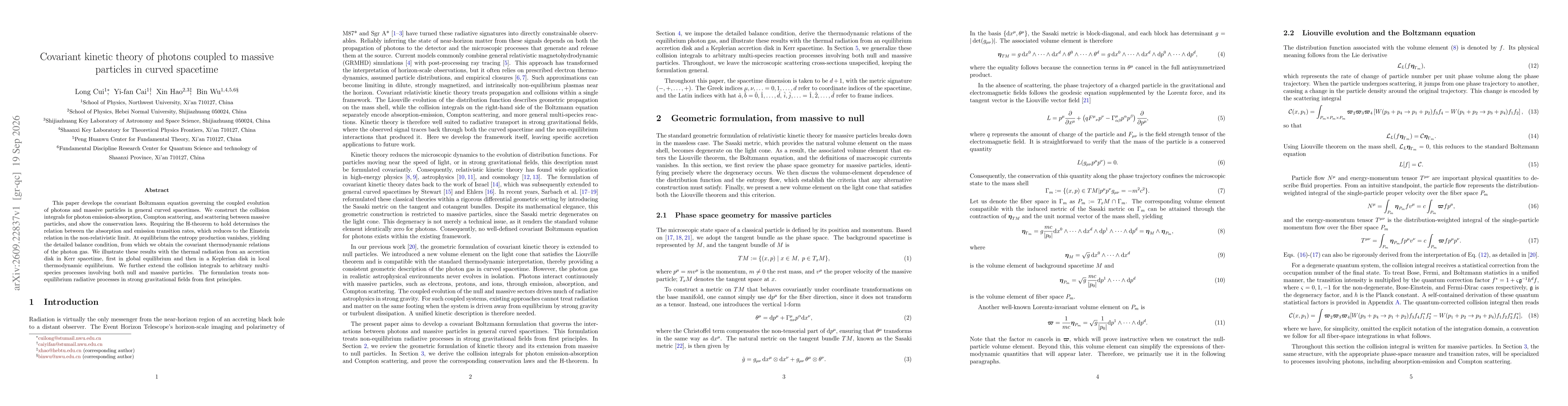 Thumbnail for Covariant kinetic theory of photons coupled to massive particles in curved spacetime