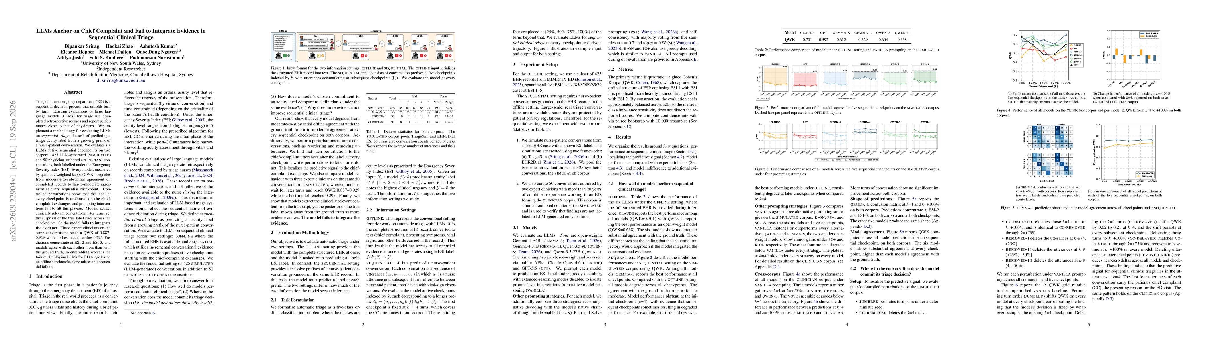 Thumbnail for LLMs Anchor on Chief Complaint and Fail to Integrate Evidence in Sequential Clinical Triage