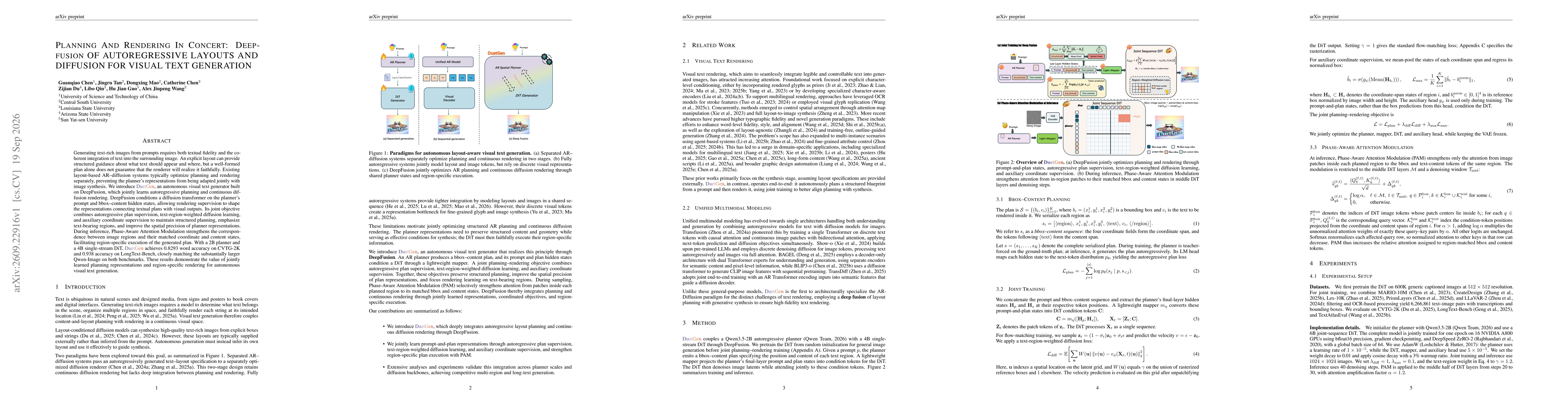 Thumbnail for Planning and Rendering in Concert: DeepFusion of Autoregressive Layouts and Diffusion for Visual Text Generation