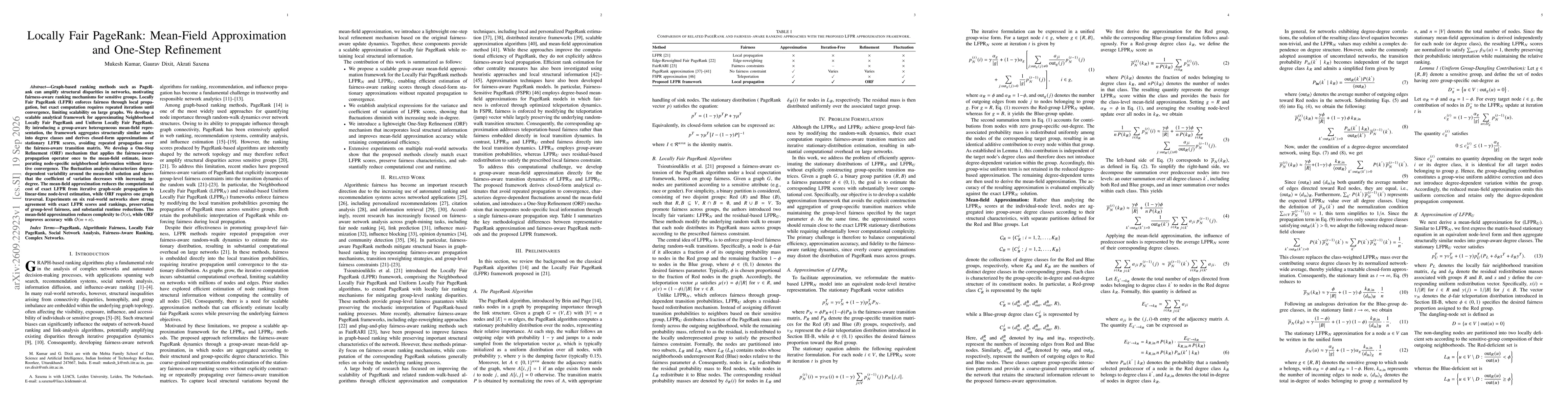 Thumbnail for Locally Fair PageRank: Mean-Field Approximation and One-Step Refinement