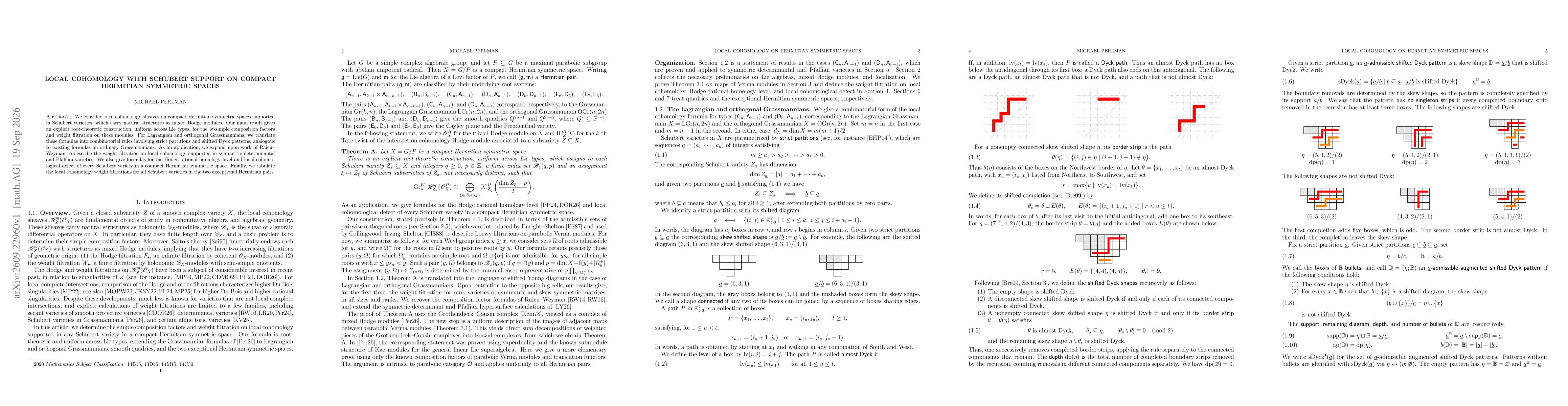 Thumbnail for Local cohomology with Schubert support on compact Hermitian symmetric spaces