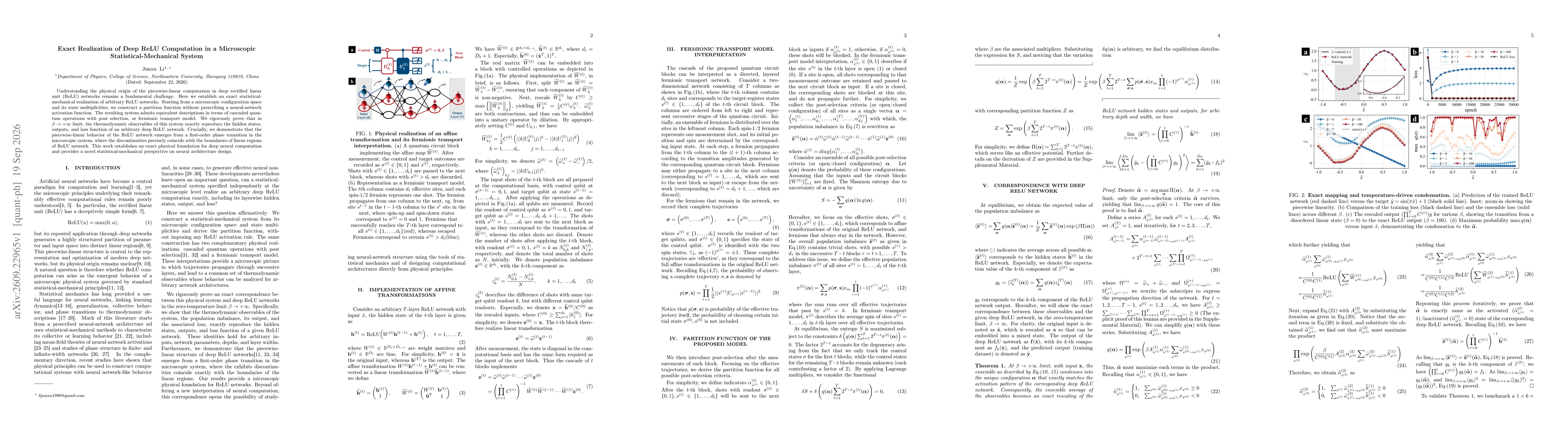 Thumbnail for Exact Realization of Deep ReLU Computation in a Microscopic Statistical-Mechanical System