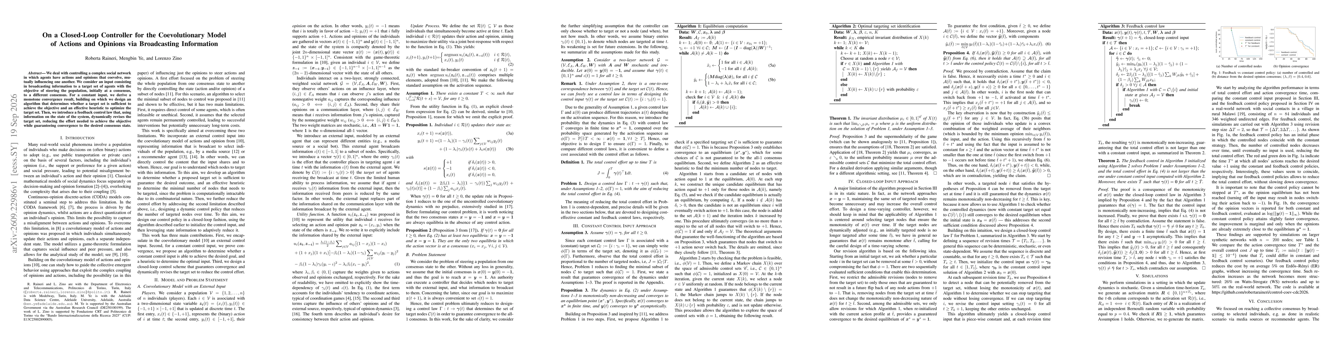 Thumbnail for On a Closed-Loop Controller for the Coevolutionary Model of Actions and Opinions via Broadcasting Information