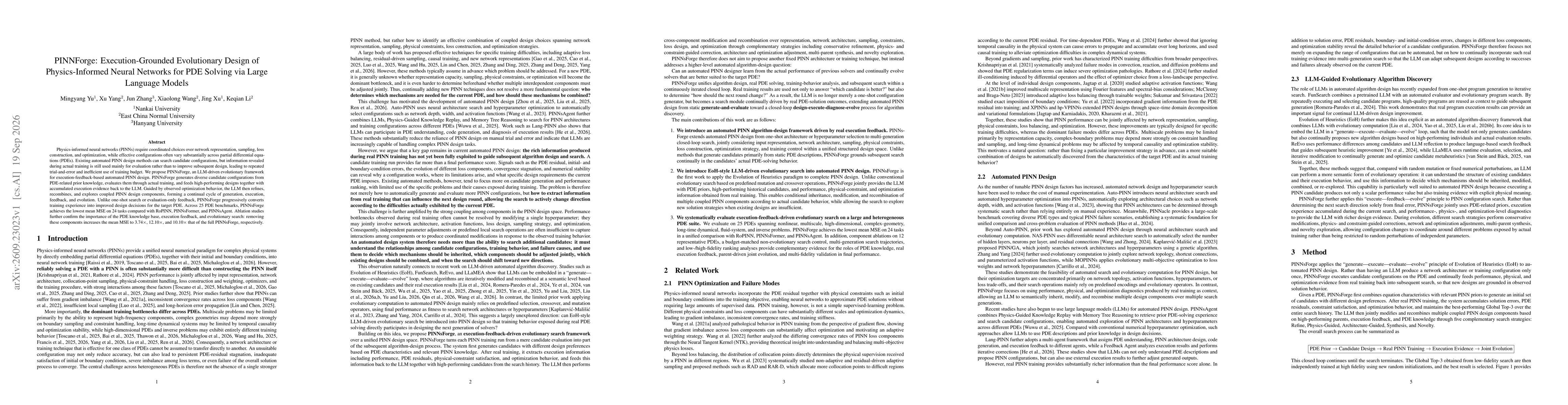 Thumbnail for PINNForge: Execution-Grounded Evolutionary Design of Physics-Informed Neural Networks for PDE Solving via Large Language Models