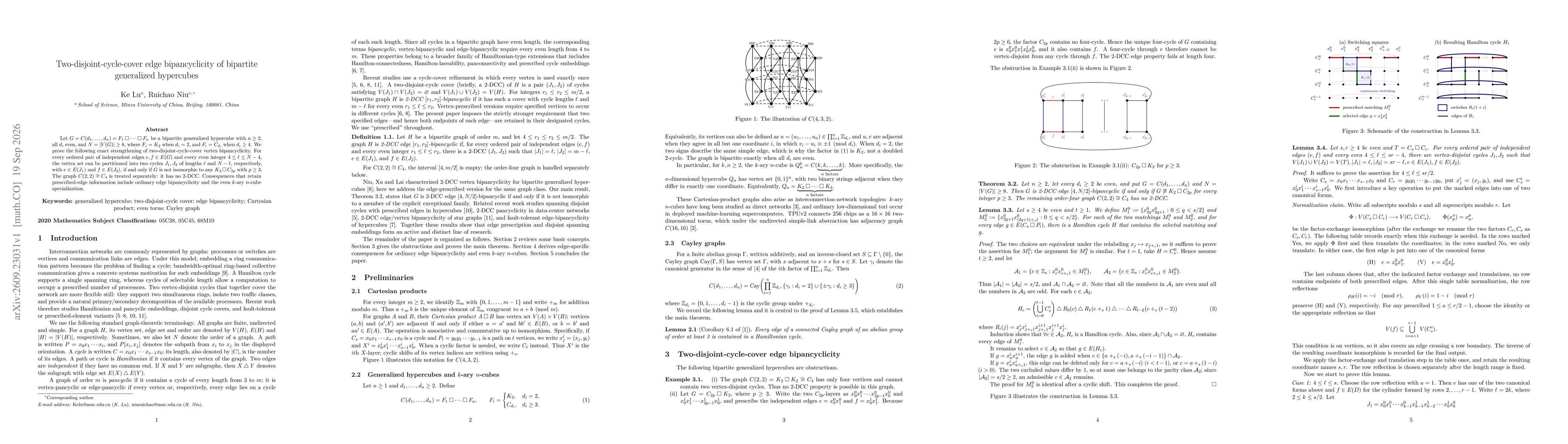Thumbnail for Two-disjoint-cycle-cover edge bipancyclicity of bipartite generalized hypercubes