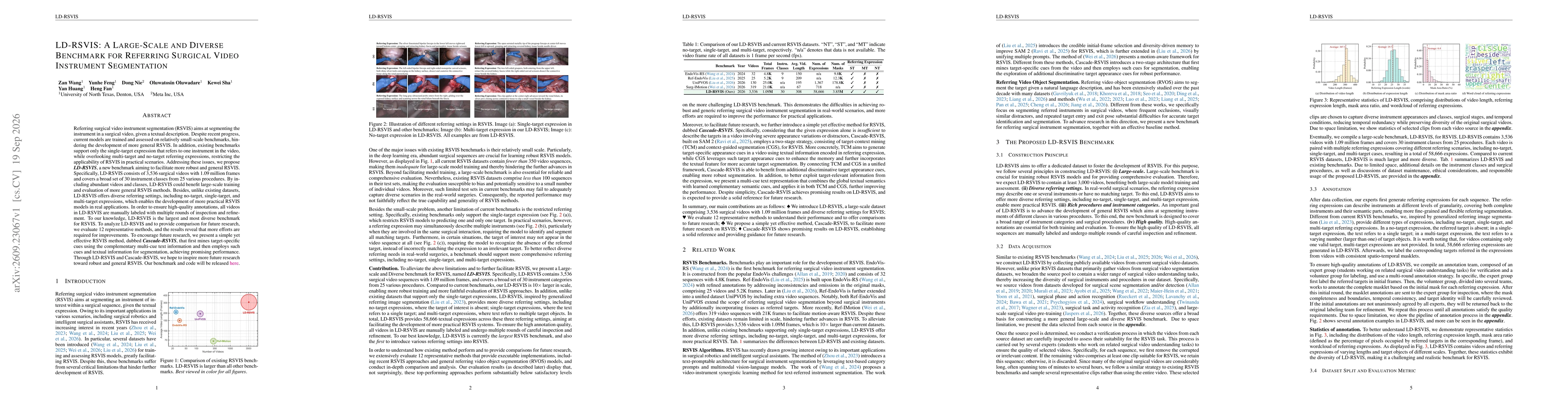 Thumbnail for LD-RSVIS: A Large-Scale and Diverse Benchmark for Referring Surgical Video Instrument Segmentation