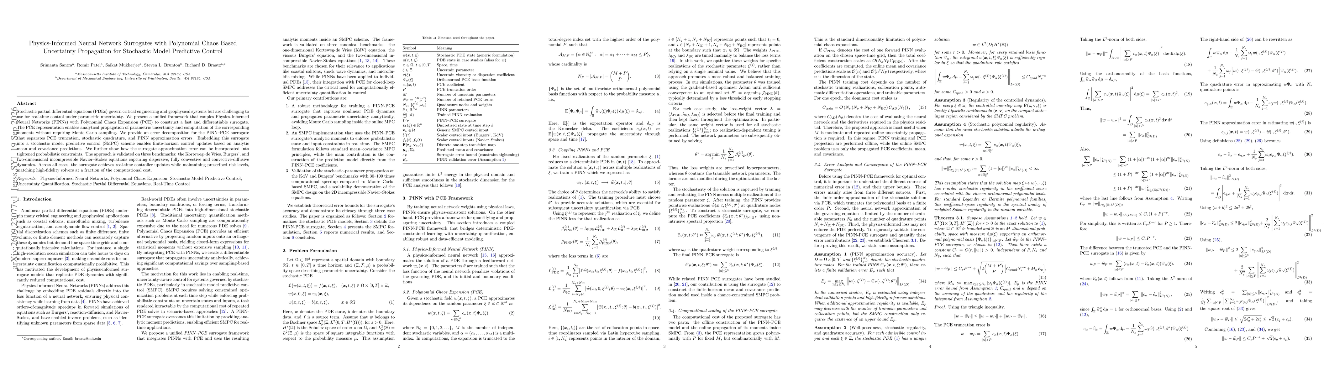 Thumbnail for Physics-Informed Neural Network Surrogates with Polynomial Chaos-Based Uncertainty Propagation for Stochastic Model Predictive Control