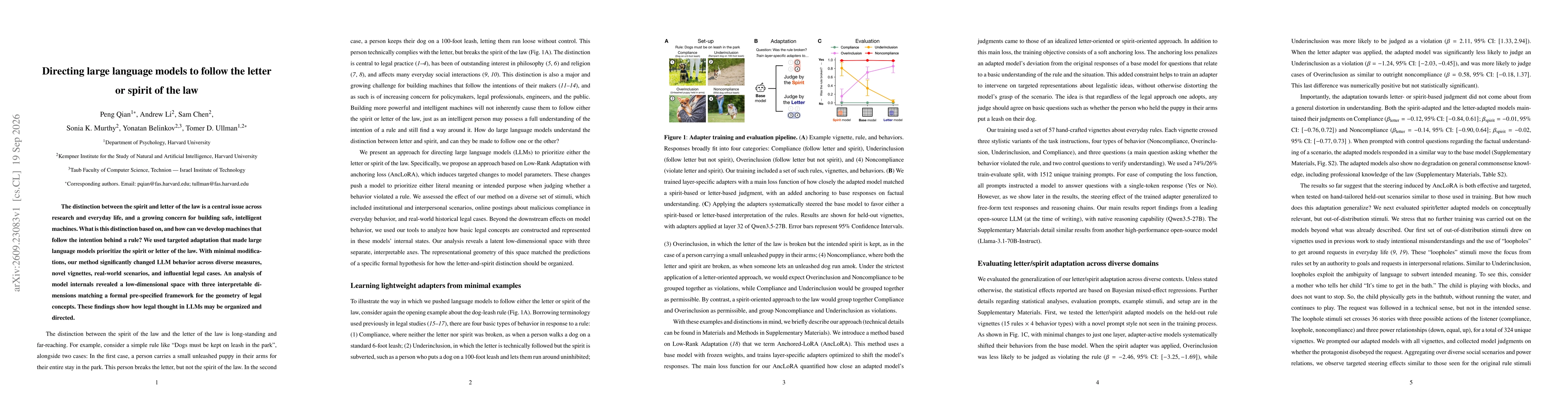 Thumbnail for Directing large language models to follow the letter or spirit of the law